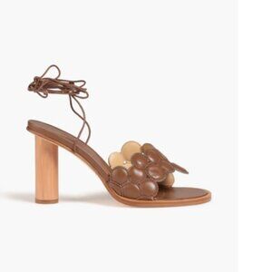 A.W.A.K.E. MODE Brown Iris Leather Sandal Heels Size 38 1/2 (8.5 US)
